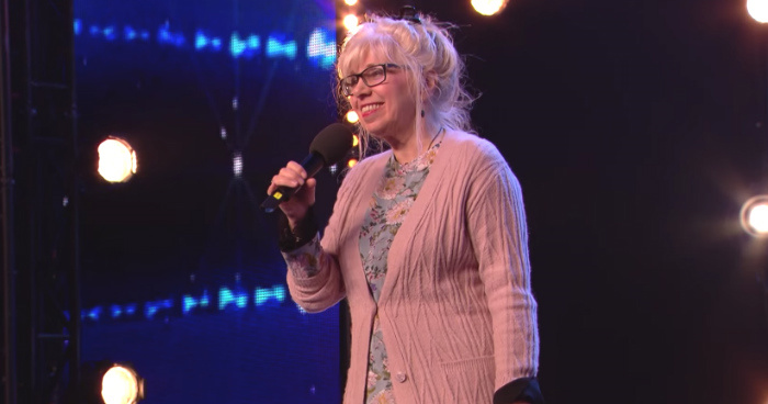 The 68-year-old woman sang an old hit so well that the judges jumped out of their seats.