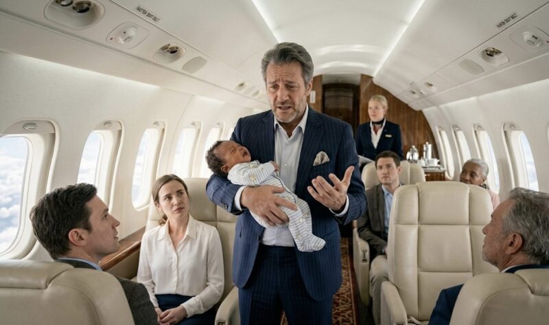 The billionaire couldn't stop his baby crying… until a teenager in economy class did something that left the entire plane speechless.