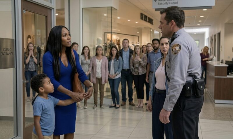 This security guard went way too far with the wrong family… Seconds after the boy collapsed, his mother pulled out a badge and silenced the entire mall.
